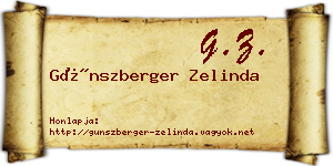 Günszberger Zelinda névjegykártya